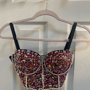 Colorful beaded corset